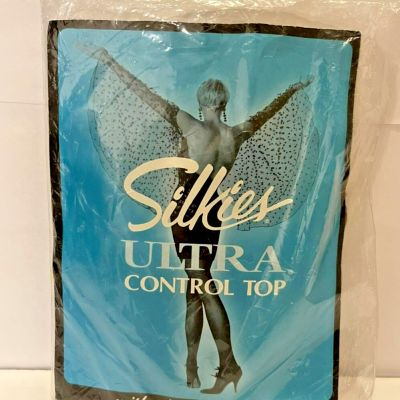 NIP Vintage Silkies Ultra Control Top Pantyhose Size Large Mocha Please Read